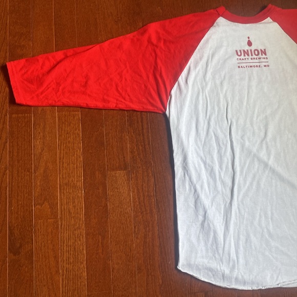 Union Craft Brewing 🎳Duckpin Pale Ale🎳3/4 Sleeve Baseball T-Shirt - Picture 5 of 11